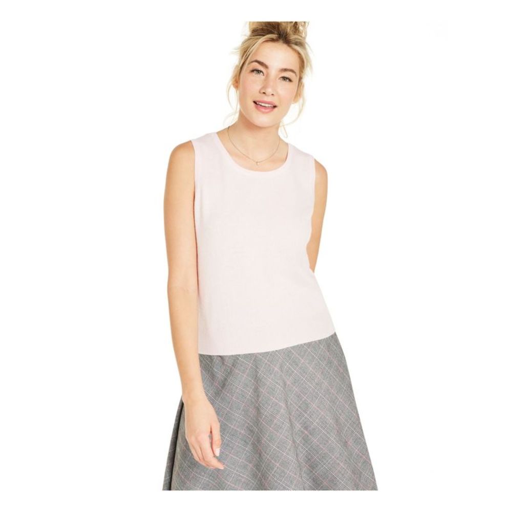 CASHMERE CHARTER CLUB Womens Ivory Cashmere Sleeveless Sweater M